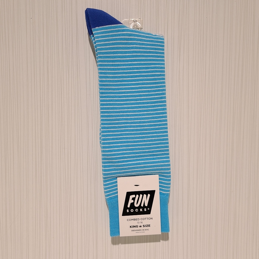 Fun Socks Combed Cotton King Size Big & Tall Dress Socks Size 13 to 16 Shoe